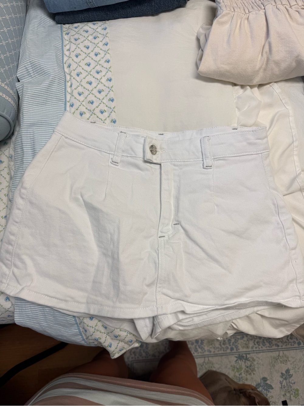 White Womens Denim Skort - Classic Casual